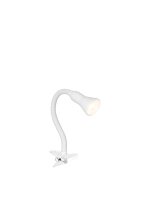 Klemmleuchte Metall Weiß E14 H:50 cm Schalter modern