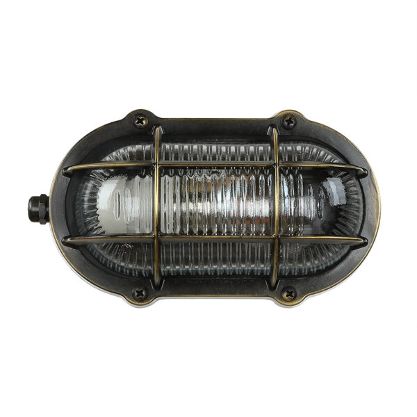 Antike Außenlampe Wand Echt-Messing SKIATHOS