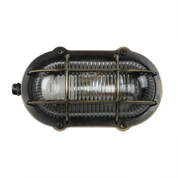Antike Außenlampe Wand Echt-Messing SKIATHOS