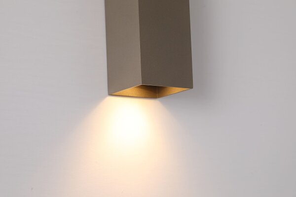 Wandlampe Aluminium Bronze-Braun GU10 Up Down eloxiert