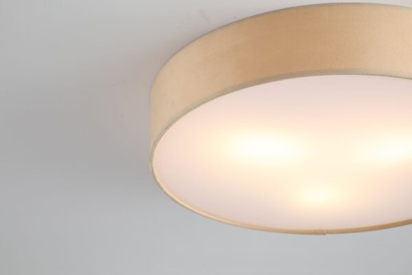 Deckenleuchte Stoff Champagner blendarm E27 Ø50 cm rund