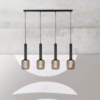 H&auml;ngelampe Metall Schwarz E27 L:80 cm Zylinder modern