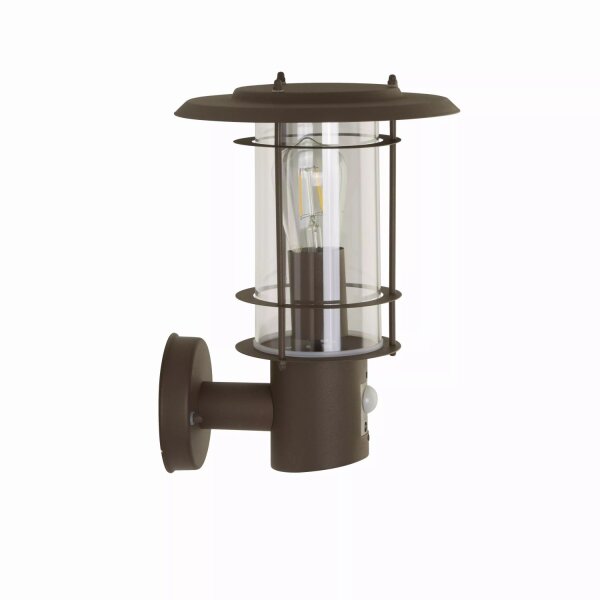Außenwandlampe Bewegungsmelder Rostbraun IP44 Edelstahl