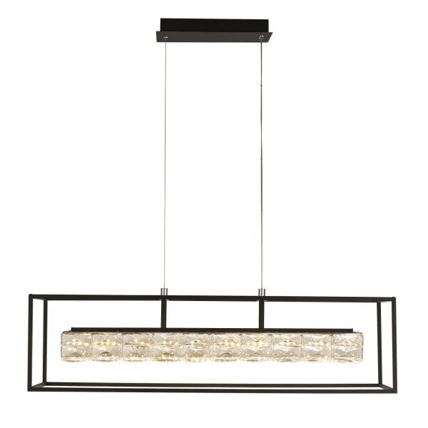 LED Pendelleuchte 3000K Metall Klarglas Schwarz L:90 cm