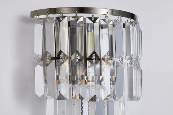 Wandleuchte Glas Metall Messing Antik E14 IP44 H:30 cm