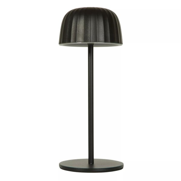 LED Tischlampe Akku dimmbar 3000K Metall Schwarz IP54