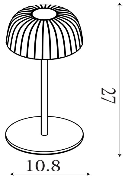 LED Tischlampe Akku dimmbar 3000K Metall Schwarz IP54