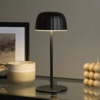 LED Tischlampe Akku dimmbar 3000K Metall Schwarz IP54