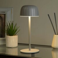 LED Tischleuchte Akku 3000K Metall Grau IP54 H:27 cm