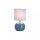 Tischleuchte Glas Stoff Blau E27 H:30,5 cm Modern