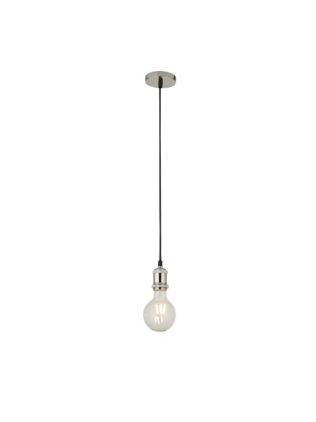 Pendelleuchte Metall Chrom E27 Ø10 cm Textilkabel