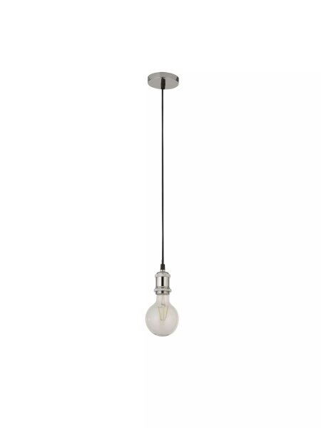 Pendelleuchte Metall Chrom E27 Ø10 cm Textilkabel