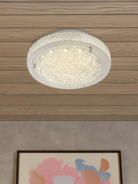 LED Deckenleuchte 4000K Glas Metall Chrom Ø40 cm modern