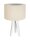 Tischleuchte Schirm Holzlampe Creme Silber Retro