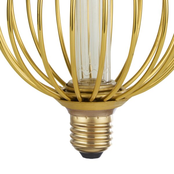 LED Leuchtmittel 4000K Metall Gold E27 Ø12,5 cm Käfig