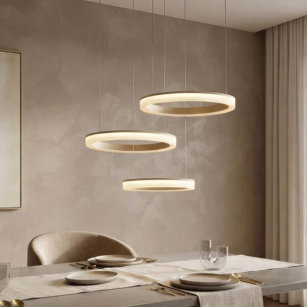 LED Pendelleuchte CCT 2700-4000K Sandfarben B:45 cm