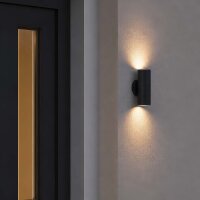 Au&szlig;enwandleuchte Glas Schwarz GU10 IP65 T:9,3 cm
