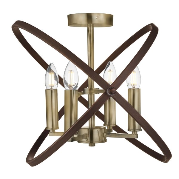 Deckenleuchte Metall Bronze Schwarz E14 Ø45 cm Käfig