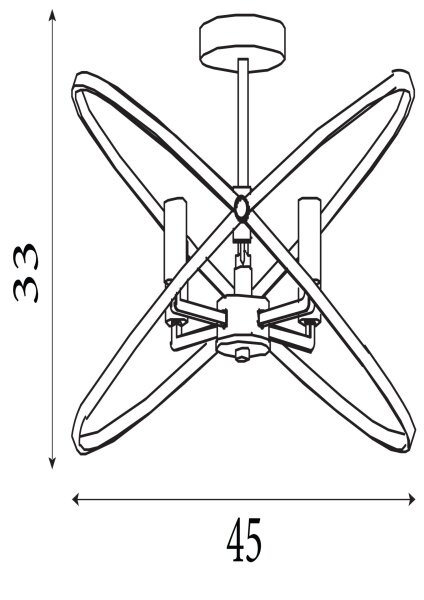 Deckenlampe Metall Zinn Schwarz E14 Ø45 cm Ringe