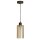 Pendelleuchte Glas Metall Bronze Bernstein E27 Ø11 cm