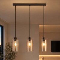 Pendelleuchte Glas Metall Bronze Bernstein E27 L:60 cm