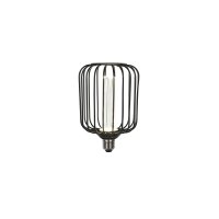 LED Leuchtmittel 4000K Glas Schwarz E27 H:18,5 cm K&auml;fig