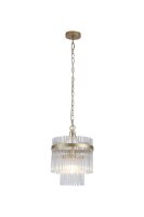 Pendelleuchte Glas Metall Gold E27 Ø26 cm...