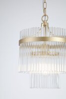 Pendelleuchte Glas Metall Gold E27 Ø26 cm...
