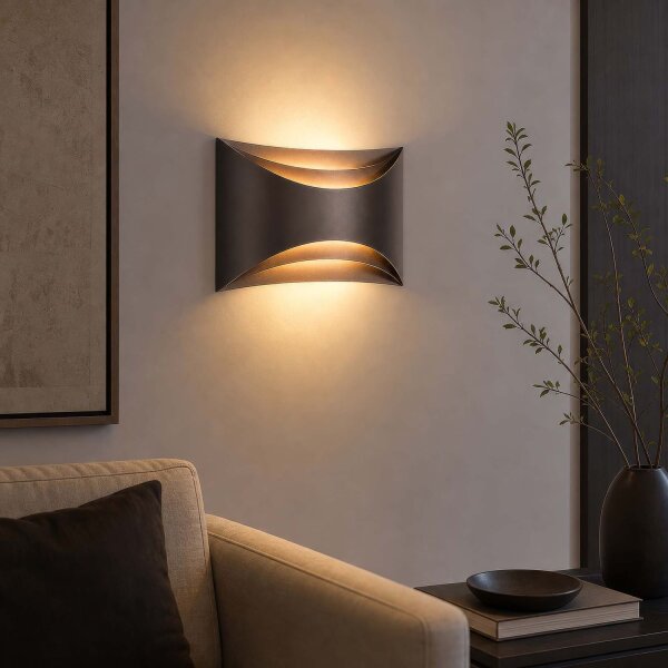 LED Wandlampe Up Down 2700K Metall Bronze H:15 cm