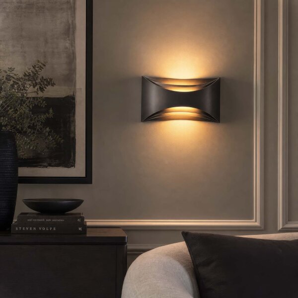 LED Wandlampe Up Down 2700K Metall Bronze H:15 cm