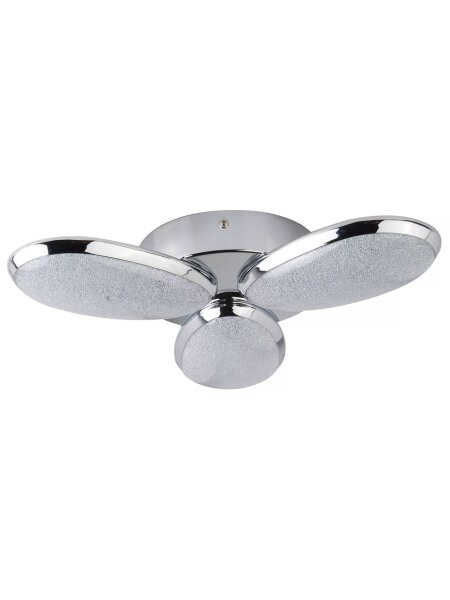 LED Deckenlampe 4000K Glas Metall Chrom L:44 cm oval