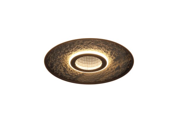 LED Deckenlampe dimmbar 3000K Metall Schwarz Ringe rund