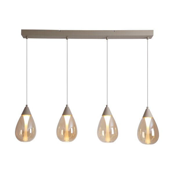 LED Hängelampe 3000K Sandfarben Champagner 4-flammig