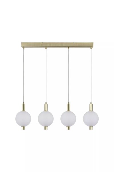 LED Hängelampe 3000K Glas Metall Messing Weiß L:81 cm