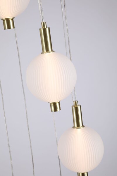 LED Hängelampe 3000K Glas Metall Messing Weiß Ø50 cm