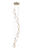 LED H&auml;ngelampe 3000K Glas Metall Messing Wei&szlig; &Oslash;50 cm