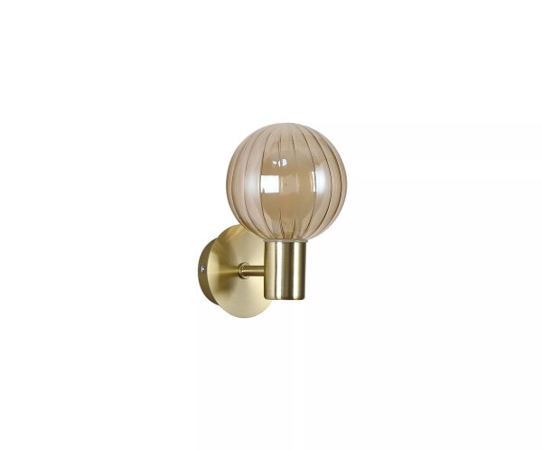 Wandleuchte Glas Messing Champagner G9 IP44 H:12,4 cm