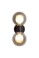 Wandlampe Metall Rauchglas Schwarz G9 IP44 H:28 cm