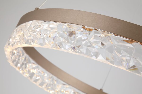 LED Hängelampe 3000K Kristall Bronze-Braun Ø50 cm