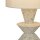 Tischlampe Leinen Stoff Beige E27 H:40,5 cm blendarm