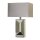 Tischlampe Schalter Kunstseide Chrom Silber E27 H:44 cm