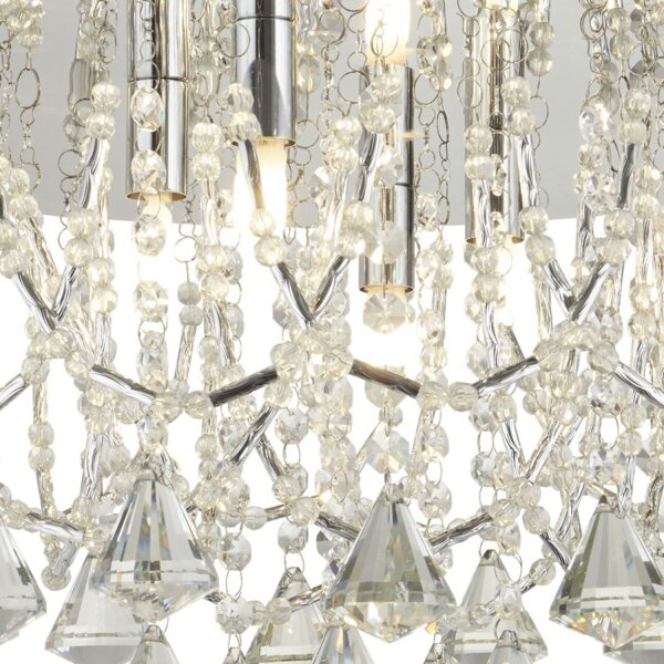 Deckenlampe Metall Kristallglas Chrom G9 Ø45 cm rund