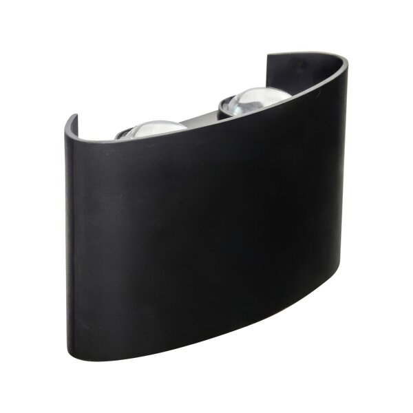 LED Außenleuchte Up Down 3000K Schwarz IP44 T:7,7 cm