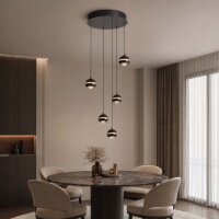 LED H&auml;ngelampe 2700-4000K Metall Schwarz-Nickel &Oslash;38 cm