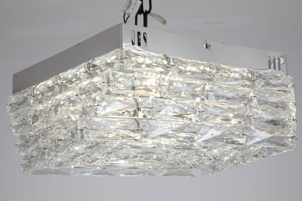 LED Deckenlampe 4000K Metall Kristallglas Chrom L:42 cm