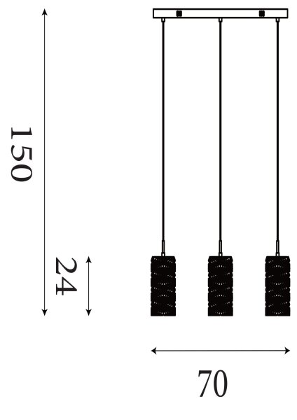 LED Pendelleuchte 4000K Kristallglas Chrom L:80 cm