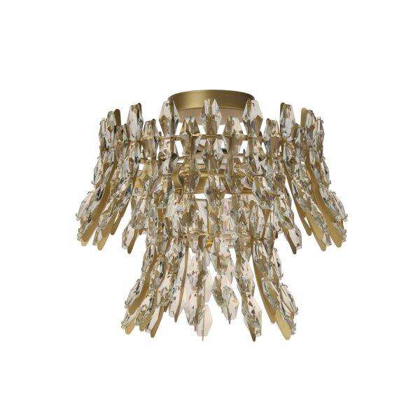 Deckenlampe Glas Metall Kristall Gold matt E14 H:32 cm