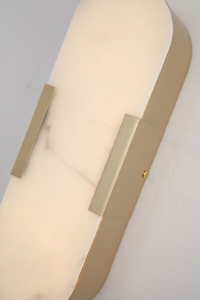 LED Wandlampe 3000K Harz Gold Weiß IP44 H:35 cm oval