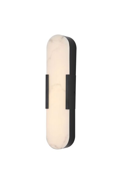 LED Wandlampe 3000K Harz Schwarz Weiß IP44 H:50 cm oval
