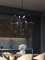 Pendelleuchte Metall Schwarz E14 Ø82 cm Kugel Retro
